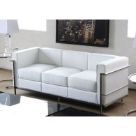 White Leather Corbusier Style Sofa