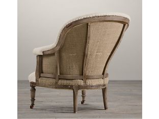 Deconstructed French Napoleonic Chair in Sand Belgian Linen