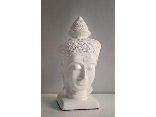 White Buddha Head Sculpture
