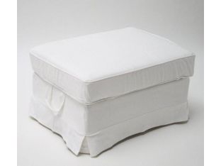 Ottoman with White Slipcover