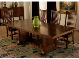 Grove Park Mission Style Trestle Dining Table