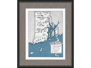 Illustrated Map of Rhode Island 21.5W x 26H