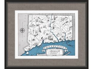 Illustrated Map of Connecticut 26W x 21.5H