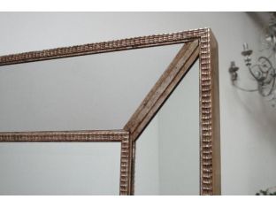 Silver Finish Leaning Floor Mirror with Wide Mirror Border