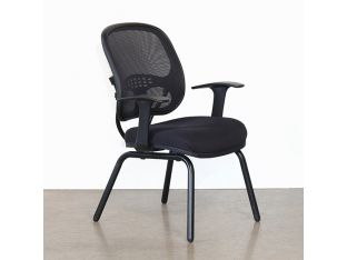 Black Mesh Non-Rolling Office Chair