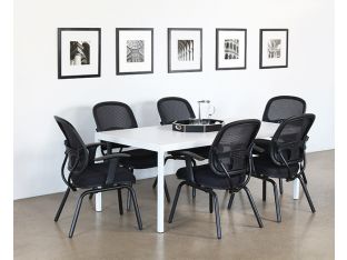 Black Mesh Non-Rolling Office Chair
