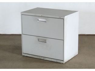 2 Drawer Light Gray Lateral Office File Cabinet