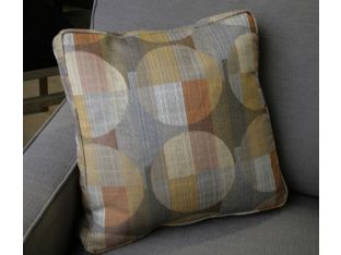 Taupe, Gold, and Orange Pillow