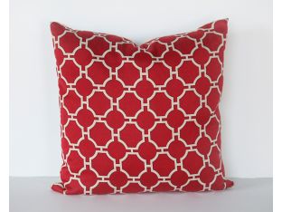 Red And Cream Patterned Pillow