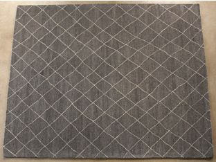 8' x 10' Charcoal Gray and Oyster Gray Diamond Pattern Rug