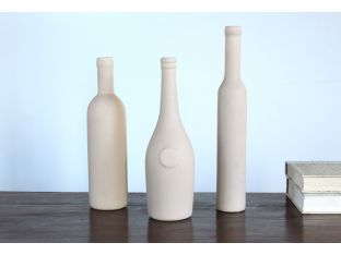 Set of 3 Sand Ceramic Bottles