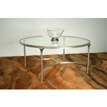 Brushed Steel and Brass Directoire Style Coffee Table