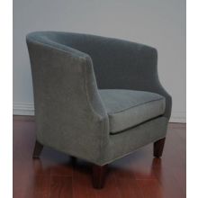 Curved Gray Velvet Club Chair