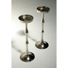 Pair of Stretched Metal Candlesticks