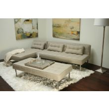Light Gray Tweed Sectional Armless Sofa
