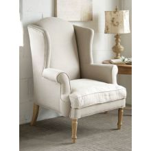 Natural Linen Wingback Chair