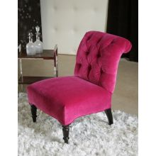 Petite Orchid Tufted Scroll-Back Lounge Chair