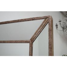 Silver Finish Leaning Floor Mirror with Wide Mirror Border