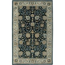 8 x 10 Blue and Ivory Traditional Indian Rug
