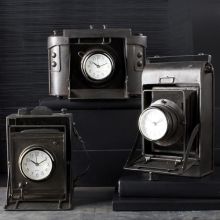 Set of 3 Vintage Camera Desk Clocks - Cleared Décor